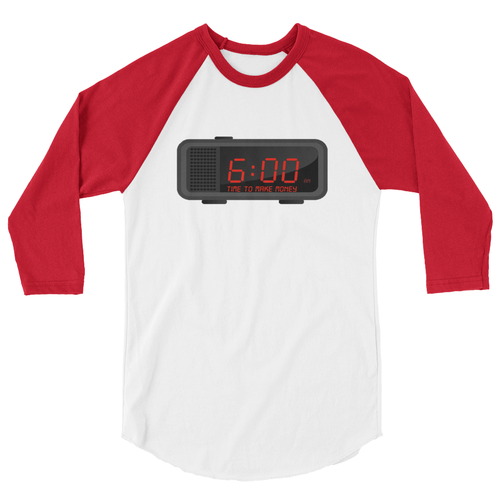 "Time" Mens' 3/4 sleeve raglan shirt