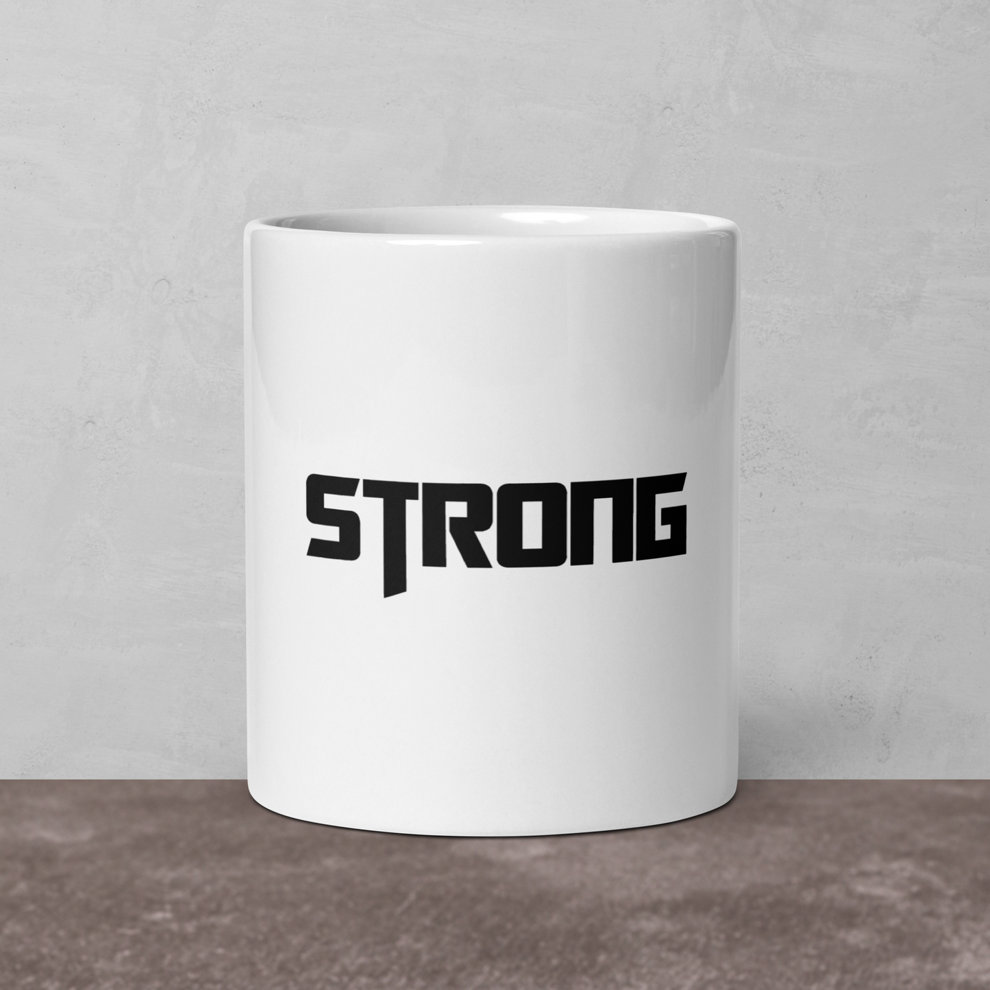 White glossy mug